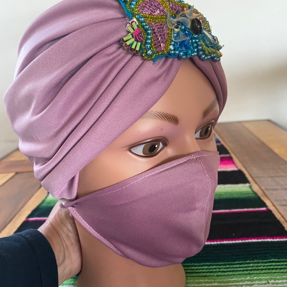 Turban and matching face mask